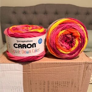 Caron Upside Down Cakes Multicolor Yarn - Pink, Yellow, Orange